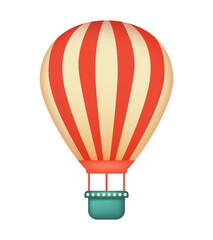 Obraz premium Hot air balloon. Vector 3d illustration isolated on white background.