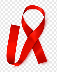 Vector illustration of HIV, AIDS awareness. Poster of World AIDS Day, December 1. Photorealistic red ribbon on a light background