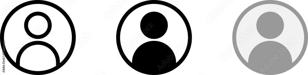 Poster generic anonymous social media web user account profile avatar image symbol icon set. vector image.