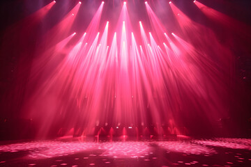 Brightly Lit Stage With Numerous Lights - obrazy, fototapety, plakaty