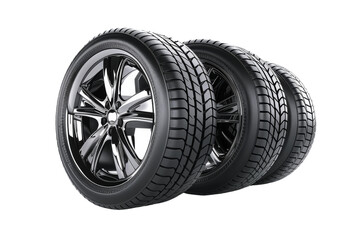 Pure Car Tires on transparent background,