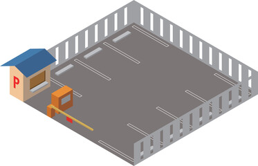 Fototapeta premium アイソメトリックのイラスト_駐車場