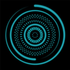 Abstrakte blaue Kreise - Futuristische Technologie auf schwarzem Hintergrund