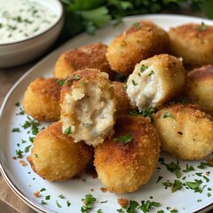 Fototapeta premium chicken nuggets with potatoes