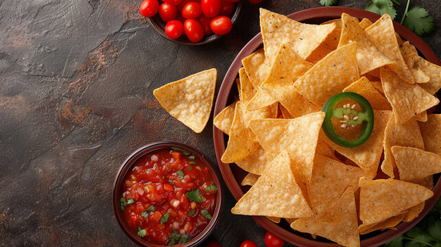 Nachos constitute a Tex-Mex gastronomic delight, featuring tortilla chips or totopos
