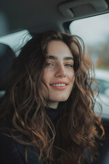 Beautiful woman in a car