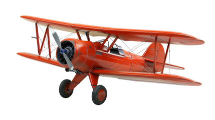 Toy Biplane on Transparent Background PNG