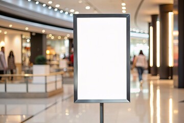 Blank billboard in shopping mall for your text or advertising content.