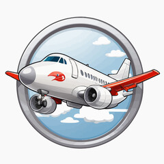 Obraz na płótnie Canvas Aircraft Cartoon Logo Design Very Cool