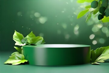  Save to Library Download Preview Preview Crop Find Similar FILE #:  6022868433D background, green podium display. Tree leaves falling. Cosmetic or beauty product promotion step pedestal with leaf. Ab