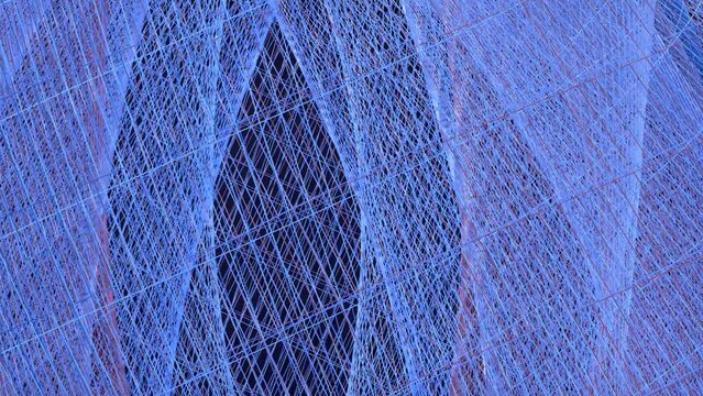Futuristische Netzstruktur mit dynamischer Linienf&uuml;hrung in moderner &Auml;sthetik, Technologie- und Kreativprojekte in der digitalen Welt, 3D-Illustration, Wissenschaft, Forschung, Konstruktion, blau