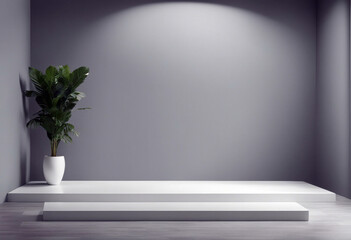 Shadow Studio Room Background,White Grey Wall Table Product,Light Overlay Leaf on Wall Floor  