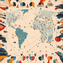 Vibrant Illustrative Map for Advertisement and Branding Needs
