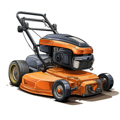 Lawn mower with transparent background