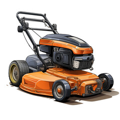 Fototapeta premium Lawn mower with transparent background