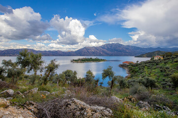 Turkey - Lake Bafa, located within the borders of Mugla and Aydın provinces