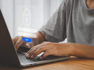 Cyber security and online internet connection data protection Access to personal information and...