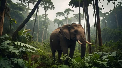 Foto op Aluminium elephant in the forest © ASGraphics