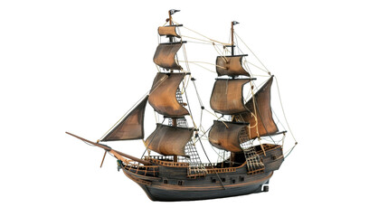 Toy Pirate Ship on Transparent Background PNG