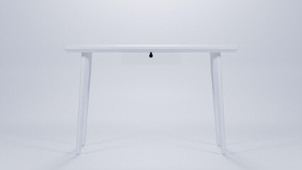 Wooden table desk premium photo 3d render