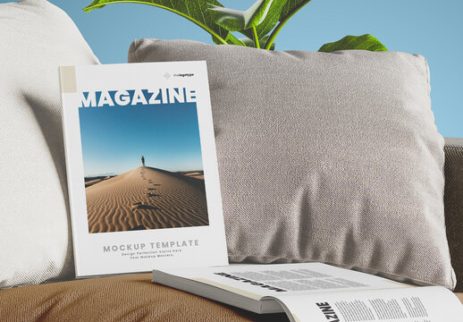 Magazine Mockup on Couch