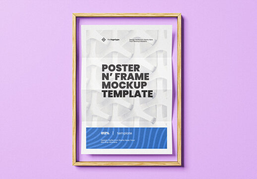 Wooden Poster Frame Mockup