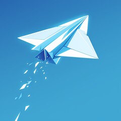The Ultimate Symbol of Freedom: A Playful Paper Airplane Flying High Against a Beautiful Sky