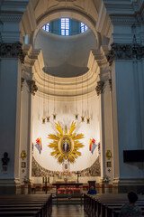 Warsaw, Poland - 23 August 2023, interior of of Jesuit Church of the Gracious Mother of God in...