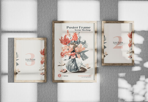 Set of Poster Frames Mockup