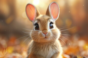 Cute Baby Rabbit Bunny Easter Illustration Art Cartoon Generative AI