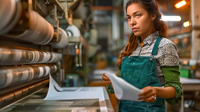 Businesswoman Crafting Compelling Brochures: Merging Creativity and Marketing