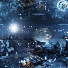 Seamless pattern for World Aviation and Astronautics Day