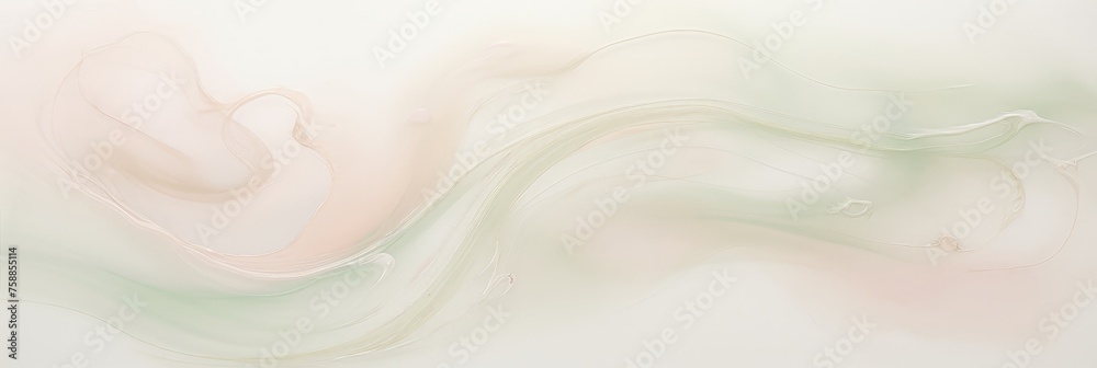 Aufkleber A mesmerizing painting featuring a swirl of white and green colors blending and dancing together in a harmonious movement