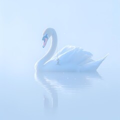 Elegant Swan in Serene Setting: A Timeless and Poetic Imagery