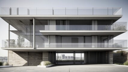 Obraz premium Construction architecture. Building concept. Contemporary drawing of a house s design