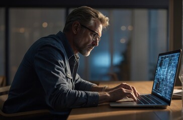 Male architect working on a project in a coworking space