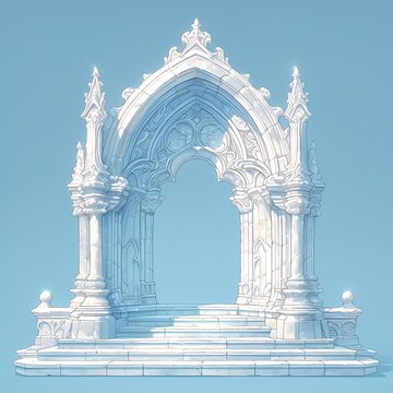 Ancient Gothic Gateway: A Captivating Architectural Marvel for Stock Image Use