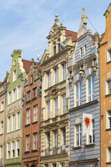 Fototapeta na wymiar Old city of Gdansk with colorful buildings facades - Poland
