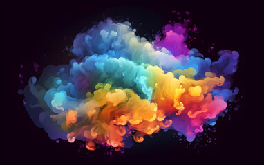 Illustration of a colorful abstract smoky cloud