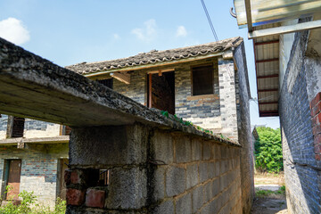 Fototapeta na wymiar Old brick houses in rural China