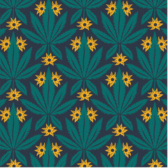 Marijuana Flower Designs in Fabric, Wallpaper and Textures