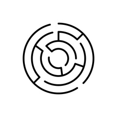 Maze outline icons, minimalist vector illustration ,simple transparent graphic element .Isolated on white background