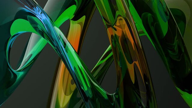 moderne elegante gr&uuml;ne abstrakte gl&auml;serne Figur - visuelle Dynamik, Design, Hintergrund, Geometrie, kreativ, Hintergrund, Abstraktion, organisch, Kunst