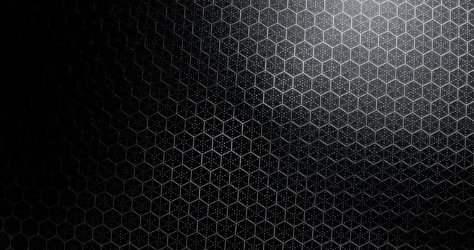 Abstract hexagon geometry background. Useful as abstract background. Seamless loop.
