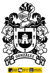 Coat Of Arms Heraldic Seal Surname Gonzalez Family Reunion Spanish Heraldry Coat Of Arms Symbol Old Family History Genealogy