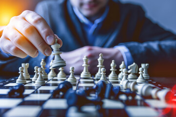 Strategic Focus, Man playing chess, Mental Sharpness