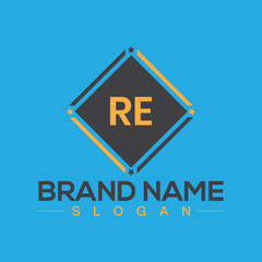 Obraz premium Creative RE square logo design for your business