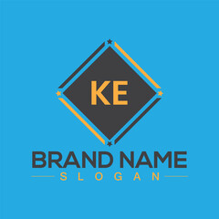 KE initial letters unique logo design vector template for branding