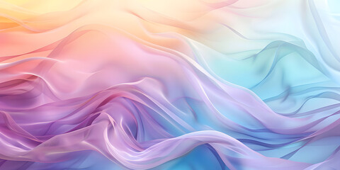 Obraz premium Abstract silk waves in a gradient of pastel colors, soft and flowing background