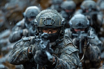 Group of Soldiers Armed With Guns